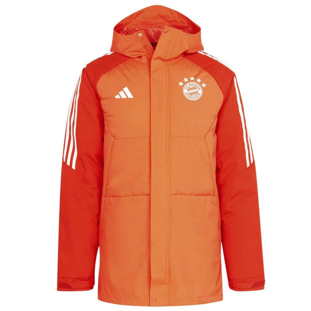Bayern Munich soccer light red parka down jacket 2024 - Adidas-0